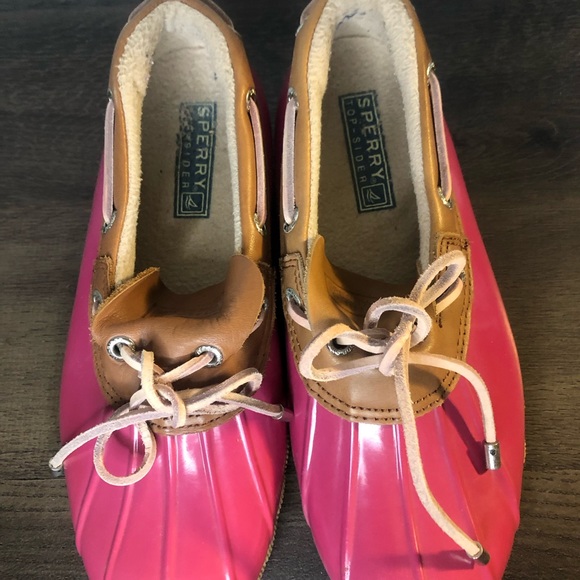 Pink Sperry Top Sided Rain Shoes - Picture 5 of 10